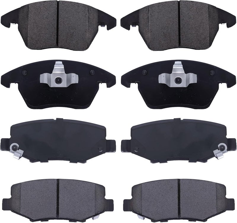 EXPPOWER D1107 & D1108 Front & Rear Ceramic Brake Pads Kits 8pcs fit For Audi A3/A3 Quattro/TT/TT Quattro, For VW CC/Eos/Golf/GTI/Jetta/Passat/Passat CC/Rabbit - Image 1